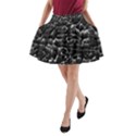 Black And White Grunge Cracked Abstract Print A-Line Pocket Skirt View1