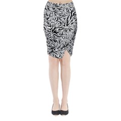 Flames Fire Pattern Digital Art Midi Wrap Pencil Skirt by Pakrebo
