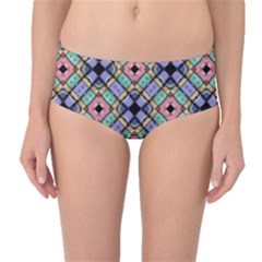 Pattern Wallpaper Background Mid-waist Bikini Bottoms by Pakrebo
