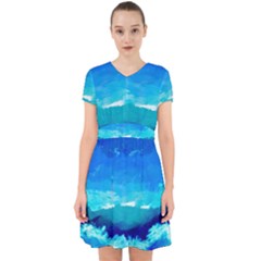 Blue Sky Artwork Drawing Painting Adorable In Chiffon Dress by Pakrebo