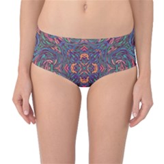 Tile Repeating Colors Texture Mid-waist Bikini Bottoms by Pakrebo