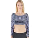 Tile Design Art Mosaic Pattern Long Sleeve Crop Top View1
