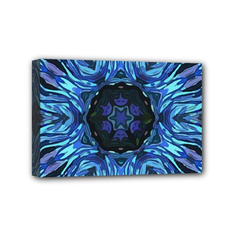 Background Blue Flower Mini Canvas 6  X 4  (stretched) by Pakrebo