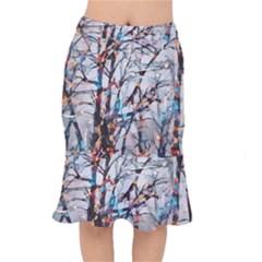 Forest Abstract Artwork Colorful Mermaid Skirt by Pakrebo