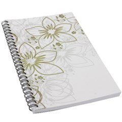 Flowers Background Leaf Leaves 5 5  X 8 5  Notebook by Mariart