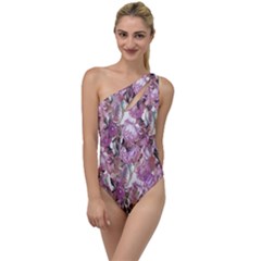 Romantic Pink Flowers To One Side Swimsuit by retrotoomoderndesigns
