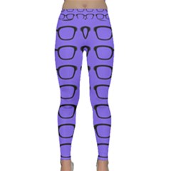 Nerdy Glasses Purple Classic Yoga Leggings by snowwhitegirl