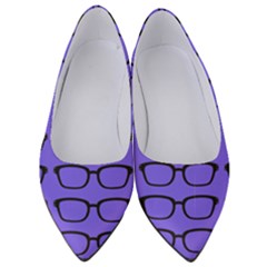 Nerdy Glasses Purple Women s Low Heels by snowwhitegirl