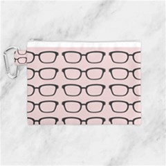 Nerdy Glasses Pink Canvas Cosmetic Bag (medium) by snowwhitegirl