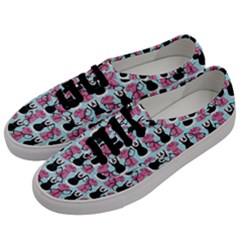 Waitress Uniform Dresses Nerdy Glasses Pattern Blue Men s Classic Low Top Sneakers by snowwhitegirl