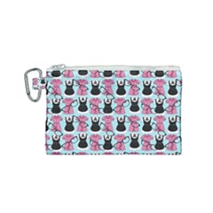 Waitress Uniform Dresses Nerdy Glasses Pattern Blue Canvas Cosmetic Bag (small) by snowwhitegirl
