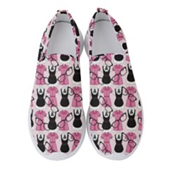 Waitress Uniform Dresses Nerdy Glasses Pattern Pink Women s Slip On Sneakers by snowwhitegirl