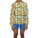 Citrus Tropical Orange White Kids  Long Sleeve Swimwear View1