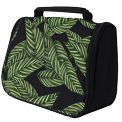 Tropical Leaves On Black Full Print Travel Pouch (big) by snowwhitegirl