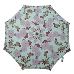 Vintage Floral Lilac Pattern Hook Handle Umbrellas (large) by snowwhitegirl