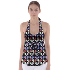 Colorful Cherubs Black Babydoll Tankini Top by snowwhitegirl