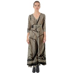 Vintage Ship Button Up Boho Maxi Dress by snowwhitegirl