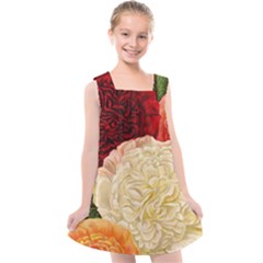 Vintage Carnation Flowers Kids  Cross Back Dress by snowwhitegirl