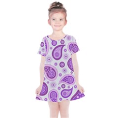 Retro Paisley Purple Kids  Simple Cotton Dress by snowwhitegirl