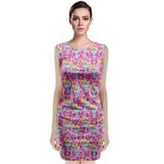 Paisley Pink Sundaes Sleeveless Velvet Midi Dress by snowwhitegirl