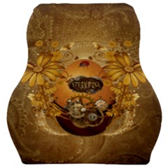 Awesome Steampunk Easter Egg With Flowers, Clocks And Gears Car Seat Velour Cushion  by FantasyWorld7