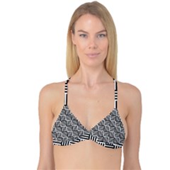 Black And White Basket Weave Reversible Tri Bikini Top by retrotoomoderndesigns