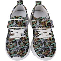 Comic Books Pattern Kids  Velcro Strap Shoes by snowwhitegirl