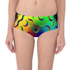 Ball Sphere Digital Art Fractals Mid-waist Bikini Bottoms by Pakrebo