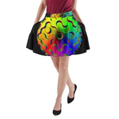 Ball Sphere Digital Art Fractals A-line Pocket Skirt by Pakrebo