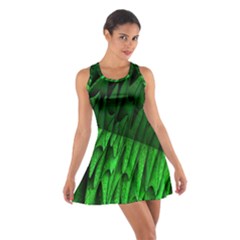 Fractal Rendering Background Green Cotton Racerback Dress by Pakrebo