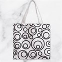 Abstract Black On White Circles Design White Zipper Grocery Tote Bag View1
