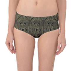 Exotic Gold Black Dream Mid-waist Bikini Bottoms by retrotoomoderndesigns