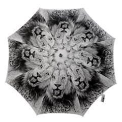 Lion Wildlife Art And Illustration Pencil Hook Handle Umbrellas (medium) by Sudhe