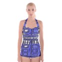 Tardis Painting Boyleg Halter Swimsuit  View1