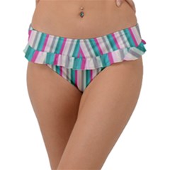 Candy Stripes 1 Frill Bikini Bottom by retrotoomoderndesigns
