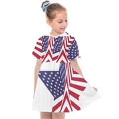 A Star With An American Flag Pattern Kids  Sailor Dress by Sudhe
