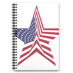 A Star With An American Flag Pattern 5 5  X 8 5  Notebook by Sudhe