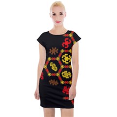 Algorithmic Drawings Cap Sleeve Bodycon Dress by Sudhe