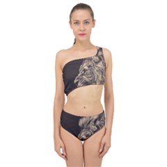 Angry Male Lion Spliced Up Two Piece Swimsuit by Sudhe