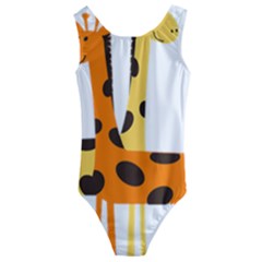 Giraffe Africa Safari Wildlife Kids  Cut-out Back One Piece Swimsuit by Sudhe