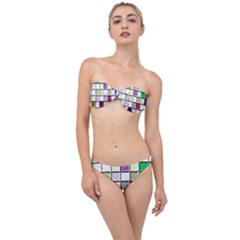 Color Tiles Abstract Mosaic Background Classic Bandeau Bikini Set by Sudhe