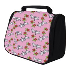 Lamb Pattern Pink Full Print Travel Pouch (small) by snowwhitegirl