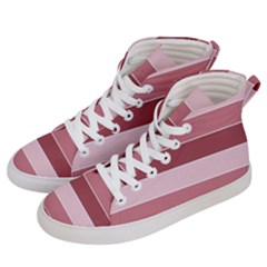 Striped Shapes Wide Stripes Horizontal Geometric Women s Hi-top Skate Sneakers by Sudhe