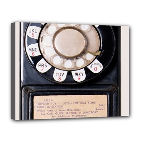 Vintage Payphone Canvas 14  X 11  (stretched) by Sudhe