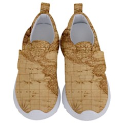 Map Discovery America Ship Train Kids  Velcro No Lace Shoes by Sudhe