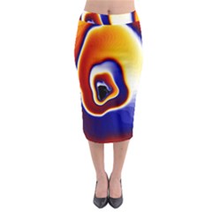 Fractal Art Paint Pattern Texture Midi Pencil Skirt by Sudhe