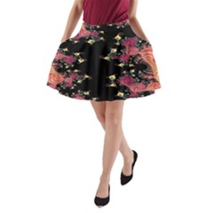 Fractal Fantasy Art Design Swirl A-line Pocket Skirt by Sudhe