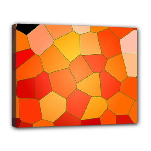 Background Pattern Of Orange Mosaic Canvas 14  X 11  (stretched) by Sudhe