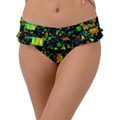 Squares And Rectangles Background Frill Bikini Bottom by Sudhe
