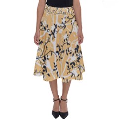 Floral Pattern Background Perfect Length Midi Skirt by Sudhe